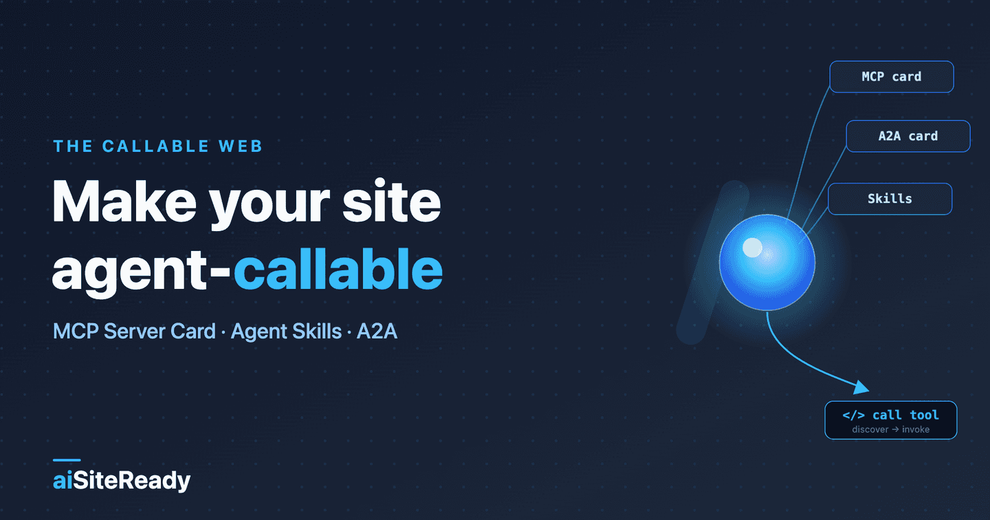 Make your site agent-callable — aiSiteReady