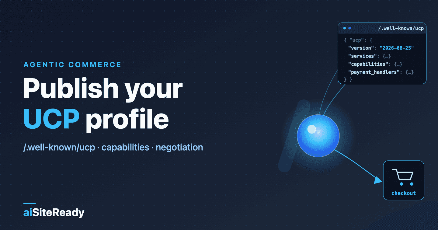 Publish your UCP profile — aiSiteReady