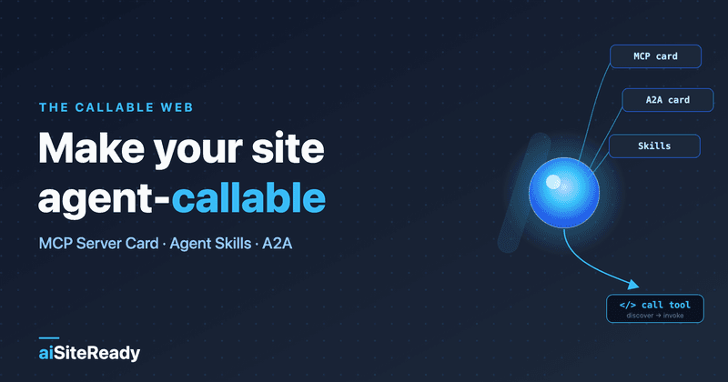 Make your site agent-callable — aiSiteReady