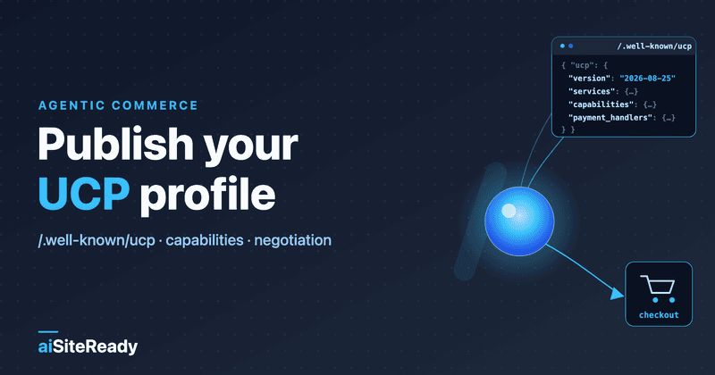 Publish your UCP profile — aiSiteReady